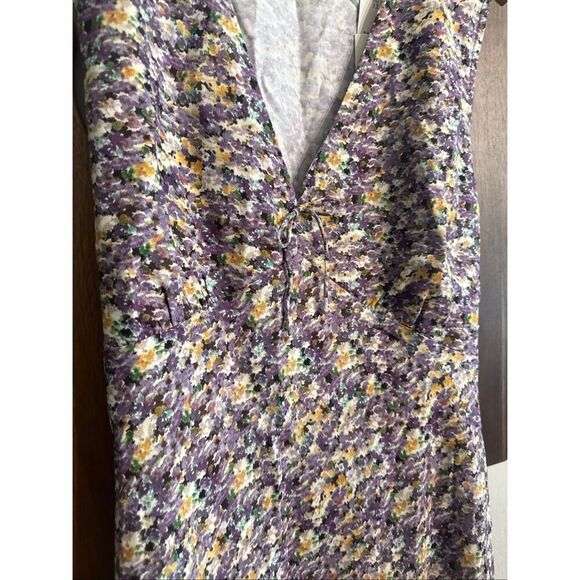 Anthropologie Faithful Purple Valerie Floral Josephine Mini Dress Size 12 NWT - Picture 3 of 5